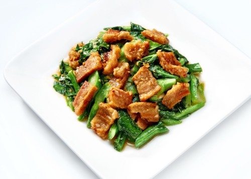 Chinese Broccoli with Crispy Pork or Salted Fish