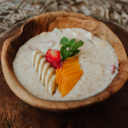 Oatmeal with fruits - Овсянка с фруктами - Oatmeal dengan buah