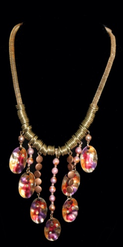 Necklace Bronze and beads