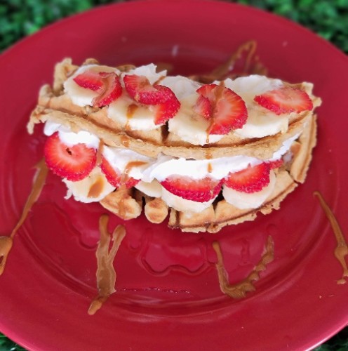 Strawberry Banana Stuffed Waffle
