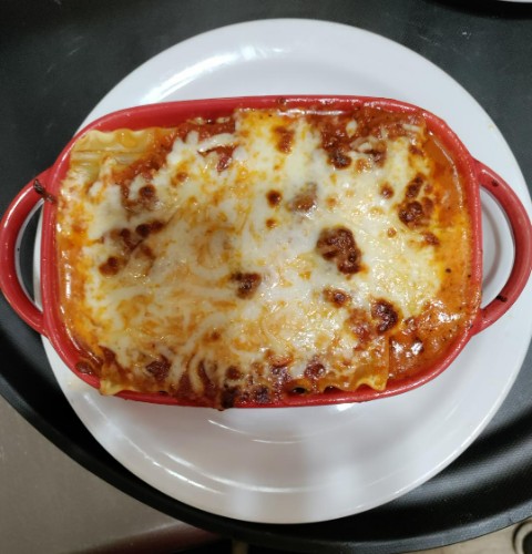 Meat and Marinara Lasagna made when ordered