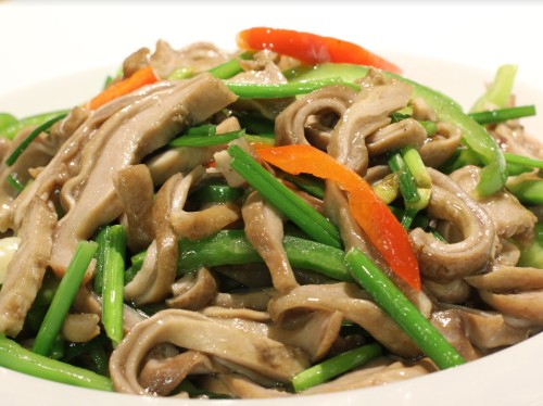 Green/Red Peppered Pork Tripe 双椒爆肚丝
