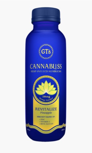 GT’s Cannabliss Revitalize Pineapple Kombucha