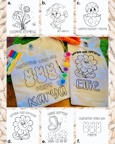 Spring Coloring T Shirts