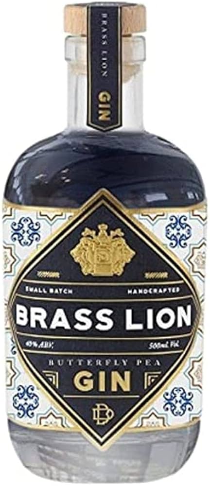Brass Lion Butterfly Pea Gin