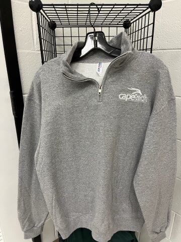 Gray Cape Tech 1/4 Zip Sweatshirt- Old Logo