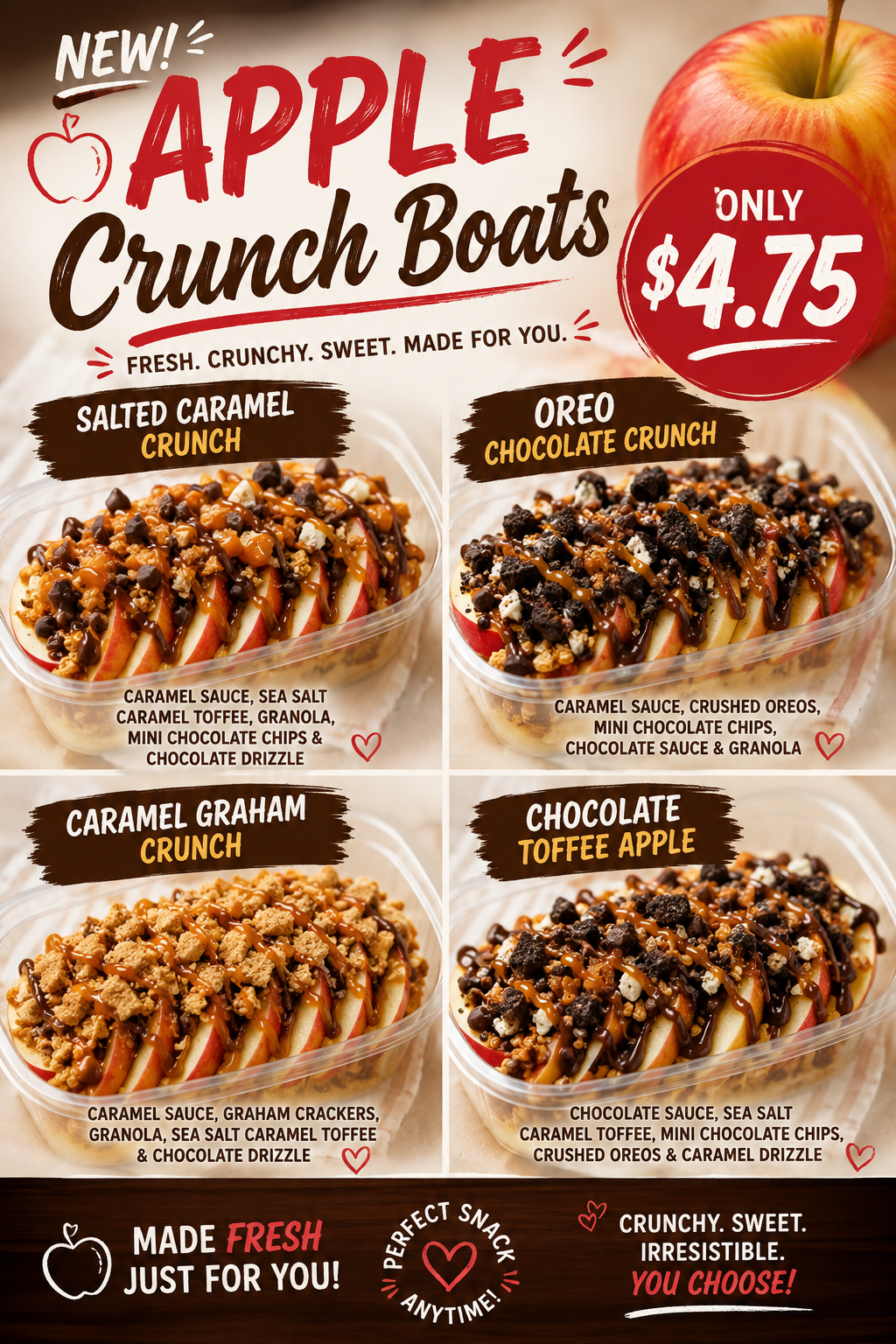 🍎✨ NEW Apple Crunch Boats! ✨🍎