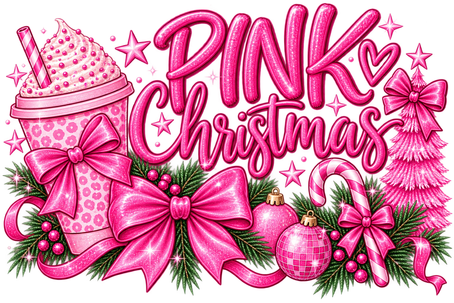 Pink Christmas - Pink - Adult M