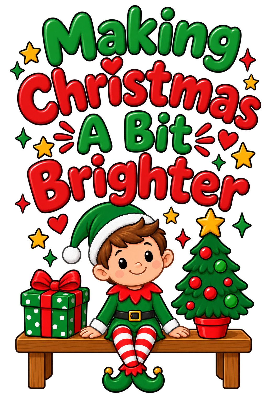 Making Christmas A Bit Brighter - Black - Youth S