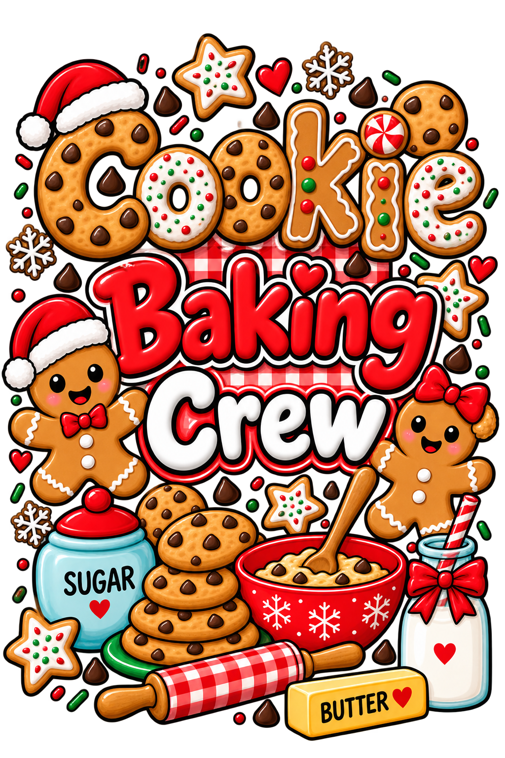 Cookie Baking Crew - White - Youth S