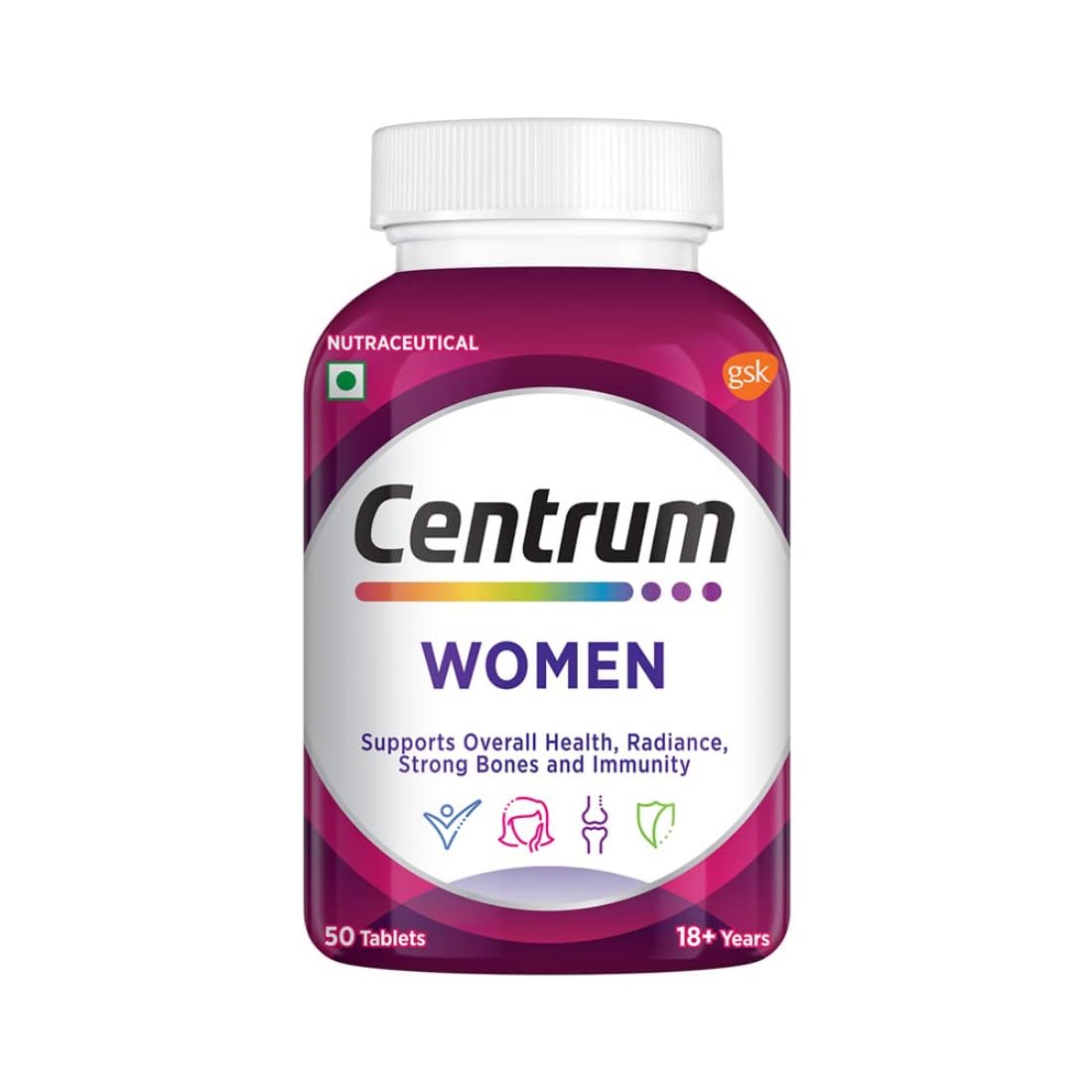 Centrum Women Vegetarian Tablets for Muscles, Heart, & Immunity